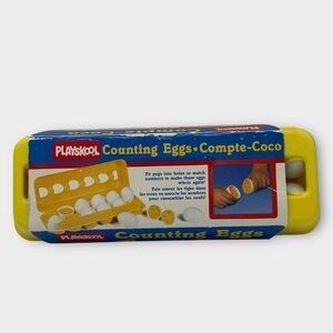Vintage Playskool Counting 12 Eggs Complete Matching Shapes Dozen Game